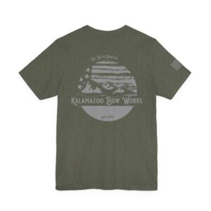 Kalamazoo Bow Works, Support Your Local Bowyers Graphic T-Shirt - Image 10