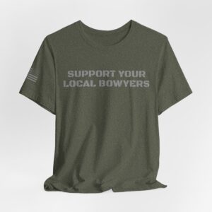 Kalamazoo Bow Works, Support Your Local Bowyers Graphic T-Shirt - Image 12