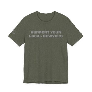 Kalamazoo Bow Works, Support Your Local Bowyers Graphic T-Shirt - Image 9